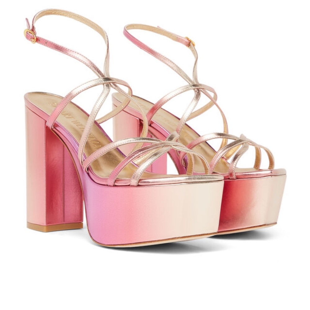 Stuart Weitzman Barelythere Squarehigh Platform P… - image 1